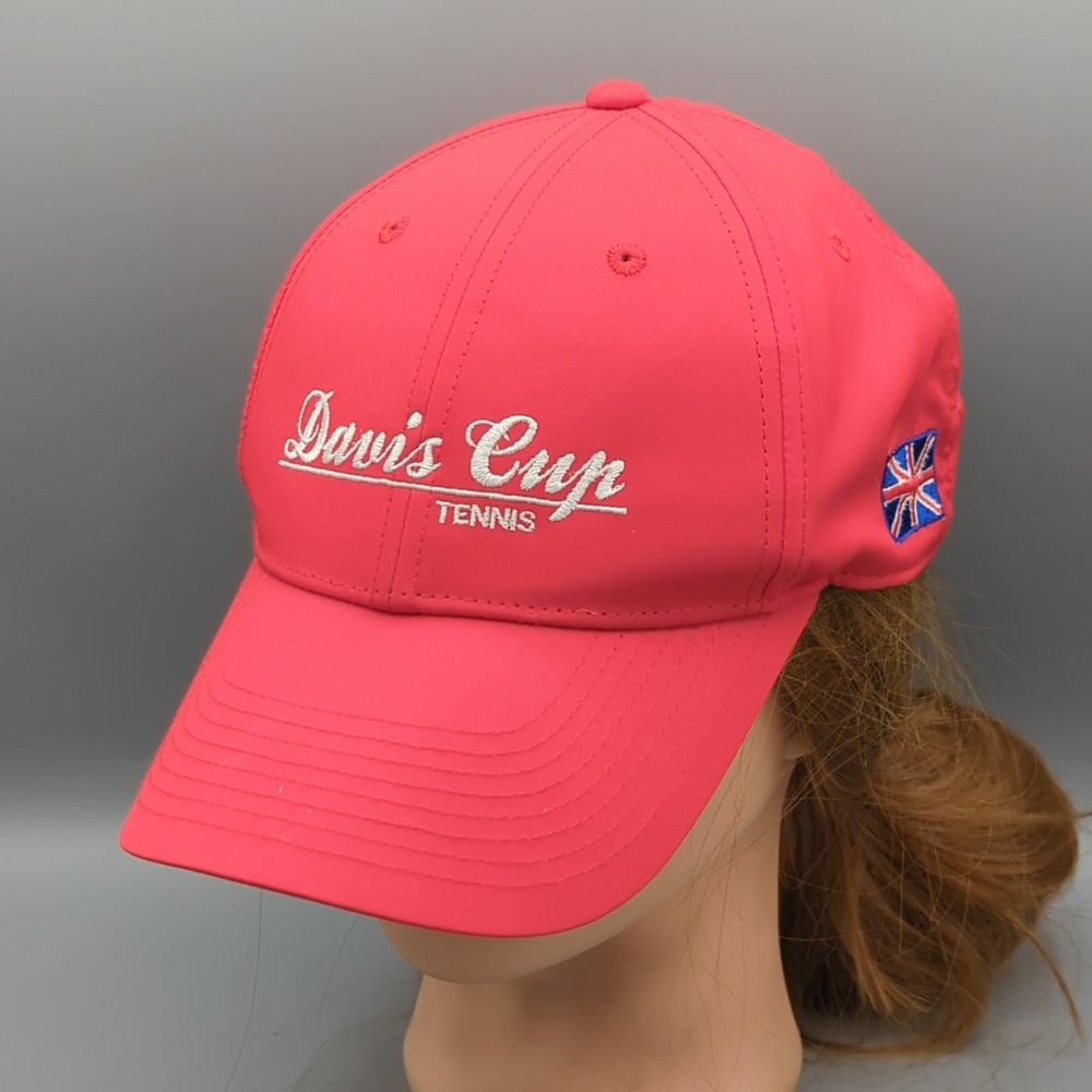 Davis Cup Tennis Hat British Union Jack Red Nike Dri-Fit Club Cap S/M Strapback